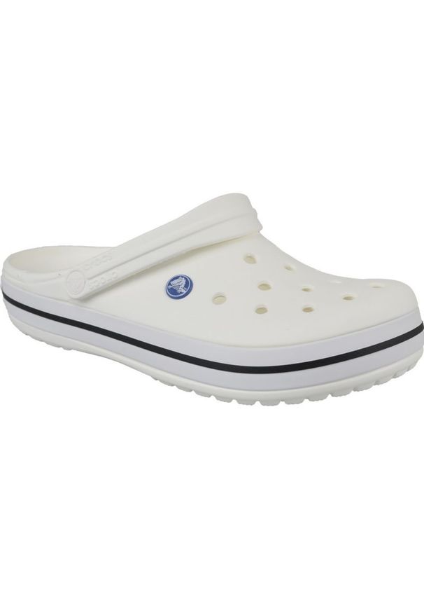 Klapki Crocs Crocband U 11016-100 białe czarne. Kolor: wielokolorowy, biały, czarny. Materiał: materiał
