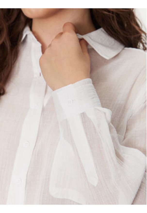 Seafolly Koszula Breeze 55428-TO Biały Regular Fit. Kolor: biały. Materiał: bawełna