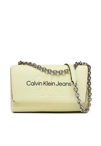 Calvin Klein Jeans Torebka Sculpted Ew Flap Conv25 Mono K60K607198 Żółty. Kolor: żółty. Materiał: skórzane #1