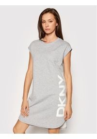 DKNY Sukienka dzianinowa P0RD1B2J Szary Regular Fit. Kolor: szary. Materiał: bawełna, syntetyk, dzianina #1