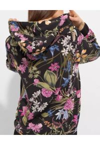 Liu Jo - LIU JO - Bluza z motywem kwiatów. Kolor: czarny. Materiał: materiał, wiskoza. Wzór: kwiaty