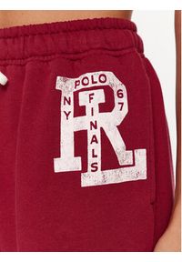 Polo Ralph Lauren Spodnie dresowe 211910181001 Fioletowy Regular Fit. Kolor: fioletowy. Materiał: bawełna, dresówka #4