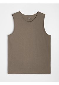 Sinsay - Bawełniany tank top basic - brązowy. Kolor: brązowy. Materiał: bawełna