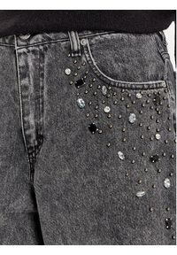 Haveone Jeansy PLS-M020 Czarny Wide Leg. Kolor: czarny