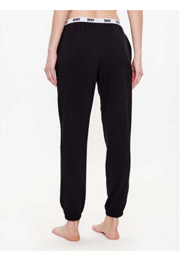 DKNY Spodnie piżamowe YI2822635 Czarny Regular Fit. Kolor: czarny. Materiał: wiskoza, bawełna