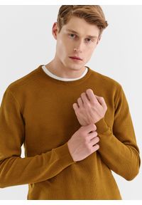 Pako Lorente - PAKO LORENTE – Musztardowy sweter męski z okrągłym dekoltem P23WF-2X-013-Y-0. Kolor: żółty. Materiał: bawełna. Styl: klasyczny #4