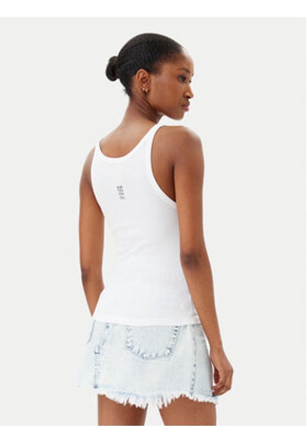 One Teaspoon Top Fine 26605 Biały Slim Fit. Kolor: biały. Materiał: bawełna