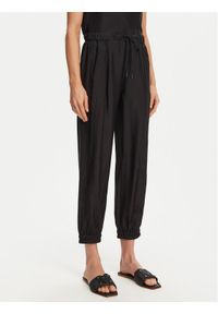 Marella Spodnie materiałowe Abetaia 2513131095 Czarny Relaxed Fit. Kolor: czarny. Materiał: jedwab