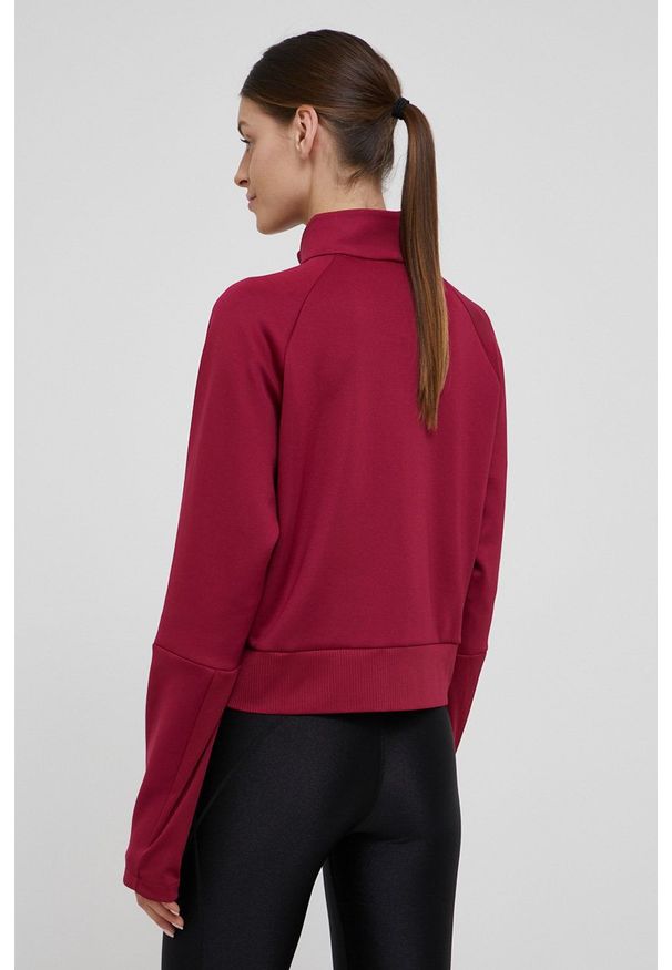 Adidas Bluza damska kolor różowy gładka. Okazja: na co dzień. Kolor: różowy. Materiał: materiał. Długość rękawa: raglanowy rękaw. Wzór: gładki. Styl: casual