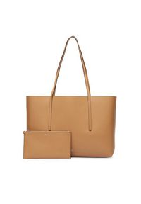 Calvin Klein Torebka Foil Logo Tote LV04F3274G Beżowy. Kolor: beżowy. Materiał: skórzane #3