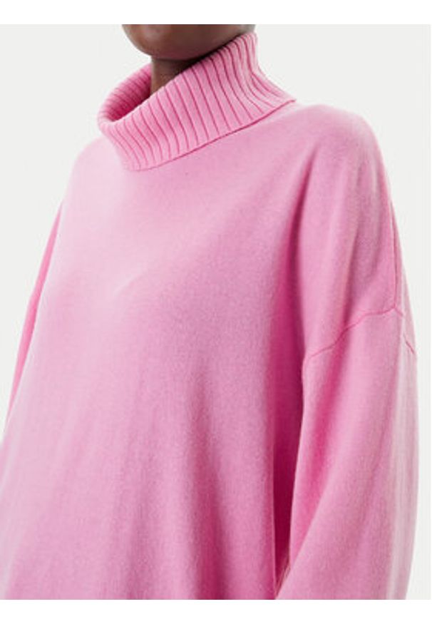 Liu Jo Sport Golf TF5179 MS026 Różowy Regular Fit. Typ kołnierza: golf. Kolor: różowy. Materiał: wełna. Styl: sportowy