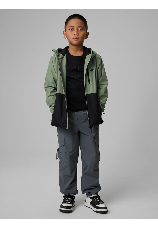 4f - 4F Kurtka membrana 5000 chłopięca - miętowa 152 (11-12 lat). Okazja: na co dzień. Kolor: turkusowy. Materiał: materiał, skóra. Sezon: lato. Styl: casual