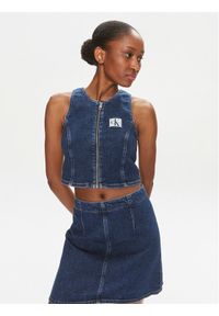 Calvin Klein Jeans Top J20J222799 Niebieski Slim Fit. Kolor: niebieski. Materiał: bawełna #1