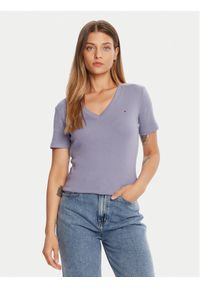 TOMMY HILFIGER - Tommy Hilfiger T-Shirt New Cody WW0WW40584 Fioletowy Slim Fit. Kolor: fioletowy. Materiał: bawełna #1