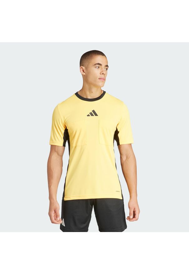 Adidas - Koszulka Referee 24. Kolor: żółty, wielokolorowy, czarny. Materiał: materiał. Sport: piłka nożna