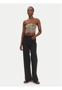 Noisy may - Noisy May Top Avery 27034321 Brązowy Slim Fit. Kolor: brązowy. Materiał: syntetyk