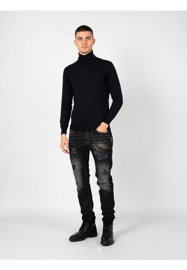 Xagon Man Sweter "Turtleneck" | A22081&ELV18 | Mężczyzna | Granatowy. Okazja: na co dzień. Typ kołnierza: golf. Kolor: niebieski. Materiał: wełna, akryl, nylon, poliester. Styl: casual