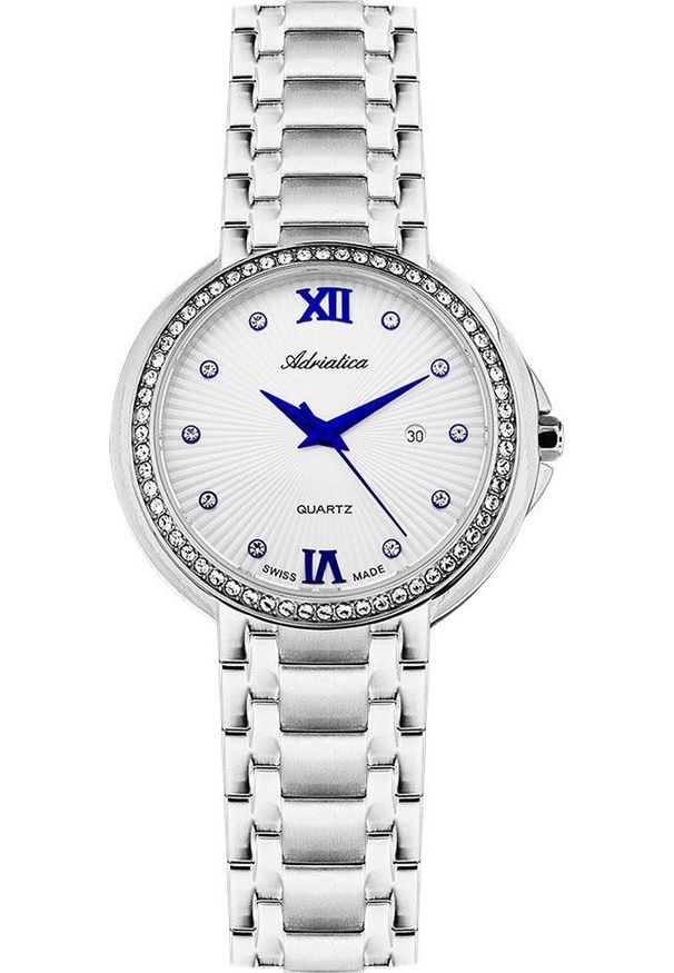 Zegarek Adriatica Zegarek damski Adriatica A3812.51B3QZ CYRKONIE srebrny. Kolor: srebrny