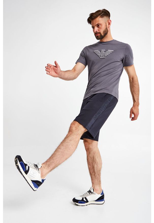 Emporio Armani - SNEAKERSY EMPORIO ARMANI. Materiał: zamsz, materiał, guma. Wzór: aplikacja, kolorowy