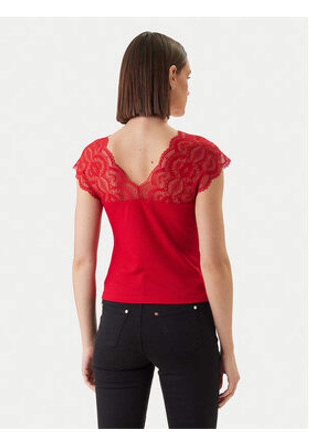 Morgan Bluzka 251-DELI Czerwony Slim Fit. Kolor: czerwony. Materiał: wiskoza