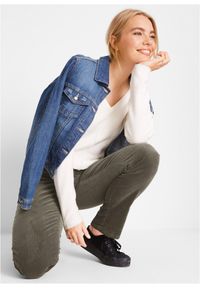 bonprix - Spodnie sztruksowe. Stan: obniżony. Kolor: zielony. Materiał: sztruks #2