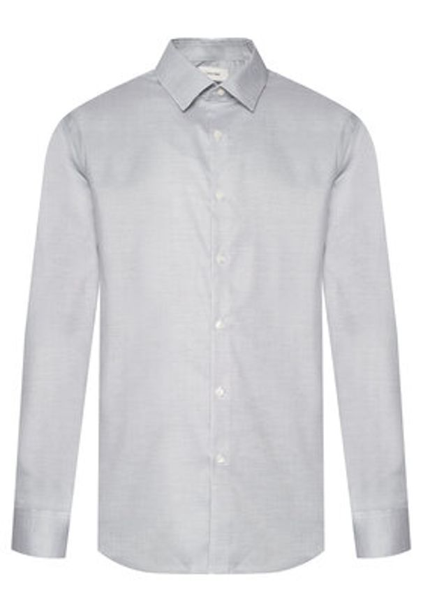 Calvin Klein Koszula LV019EU057 Niebieski Slim Fit. Kolor: niebieski. Materiał: bawełna