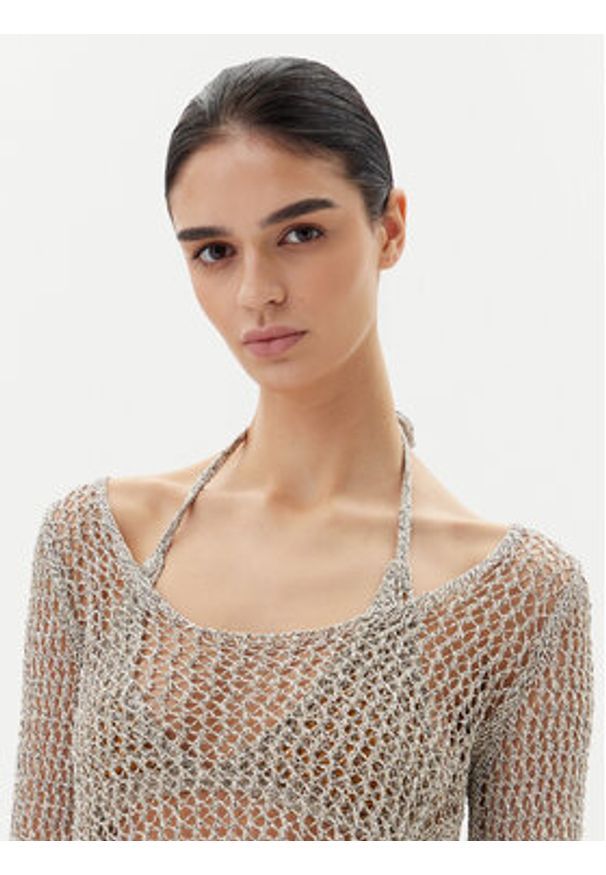 Pinko - PINKO Sweter Denali 104749 A2FB Szary Regular Fit. Kolor: szary. Materiał: syntetyk