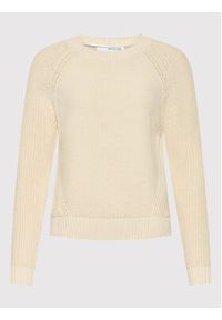 Selected Femme Sweter Sira 16077846 Beżowy Regular Fit. Kolor: beżowy. Materiał: syntetyk
