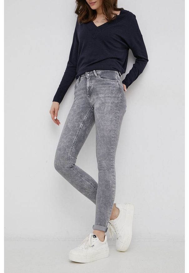 only - Only Jeansy damskie medium waist. Kolor: szary