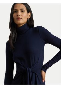 Lauren Ralph Lauren - LAUREN RALPH LAUREN Sukienka dzianinowa 200980028001 Granatowy Slim Fit. Kolor: niebieski. Materiał: bawełna #5