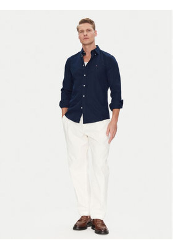 TOMMY HILFIGER - Tommy Hilfiger Koszula MW0MW38556 Granatowy Slim Fit. Kolor: niebieski. Materiał: bawełna