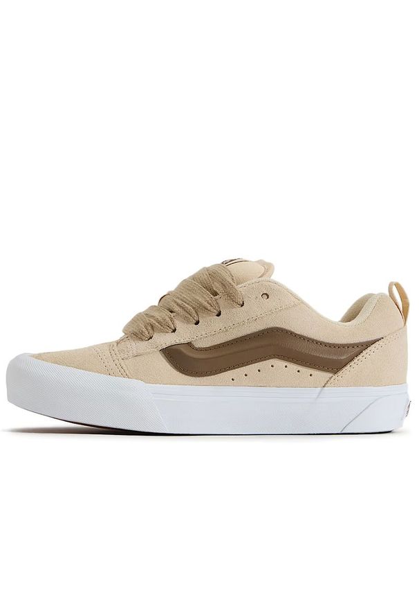 Buty damskie Vans KNU Skool VN000D6ZCHW1 - beżowe. Okazja: na co dzień. Zapięcie: pasek. Kolor: beżowy. Materiał: guma, tkanina, zamsz. Szerokość cholewki: normalna. Model: Vans Old Skool