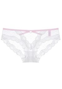 Intica - Figi koronkowe z wycięciem eleganckie i przewiewne Lubnah. Kolor: biały. Materiał: koronka