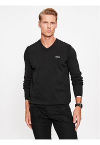 BOSS - Boss Sweter Ever-X_VN 50498538 Czarny Regular Fit. Kolor: czarny. Materiał: bawełna