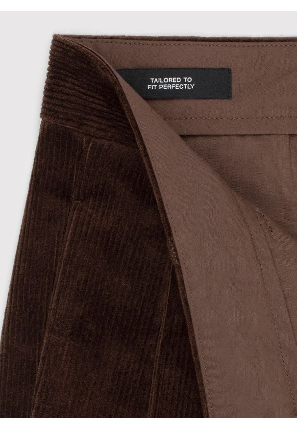 Pako Lorente - PAKO LORENTE - Brązowe spodnie z zakładkami. Kolor: brązowy. Materiał: bawełna, sztruks, elastan. Sezon: zima, jesień
