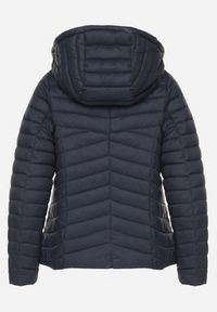 Born2be - Granatowa Pikowana Kurtka Przejściowa z Kapturem Suritta. Okazja: na co dzień. Typ kołnierza: kaptur. Kolor: niebieski. Materiał: jeans. Styl: klasyczny, sportowy, casual