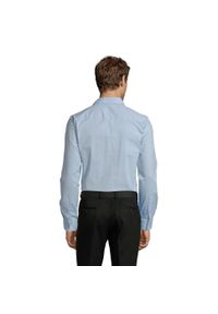 SOL'S - Męska Koszula Z Długim Rękawem Blake Stretch. Kolor: niebieski. Długość rękawa: długi rękaw. Długość: długie