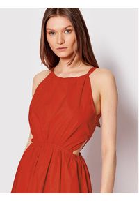 Sisley Sukienka letnia 4JOZLV00U Czerwony Relaxed Fit. Kolor: czerwony. Materiał: bawełna. Sezon: lato #5