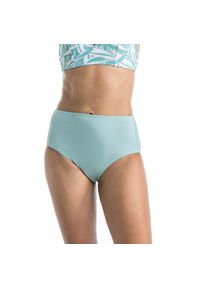 OLAIAN - Dół kostiumu kąpielowego surfingowego damski Olaian Romi. Stan: podwyższony. Kolor: zielony, brązowy, wielokolorowy. Materiał: materiał, poliester, elastan, poliamid