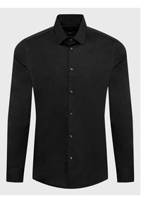 Sisley Koszula 5CNX5QL19 Czarny Slim Fit. Kolor: czarny. Materiał: bawełna #3