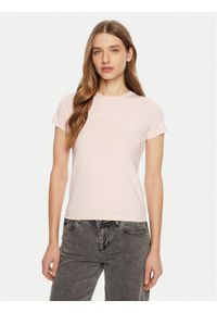 Guess T-Shirt W4YI01 J1314 Pomarańczowy Regular Fit. Kolor: pomarańczowy. Materiał: bawełna