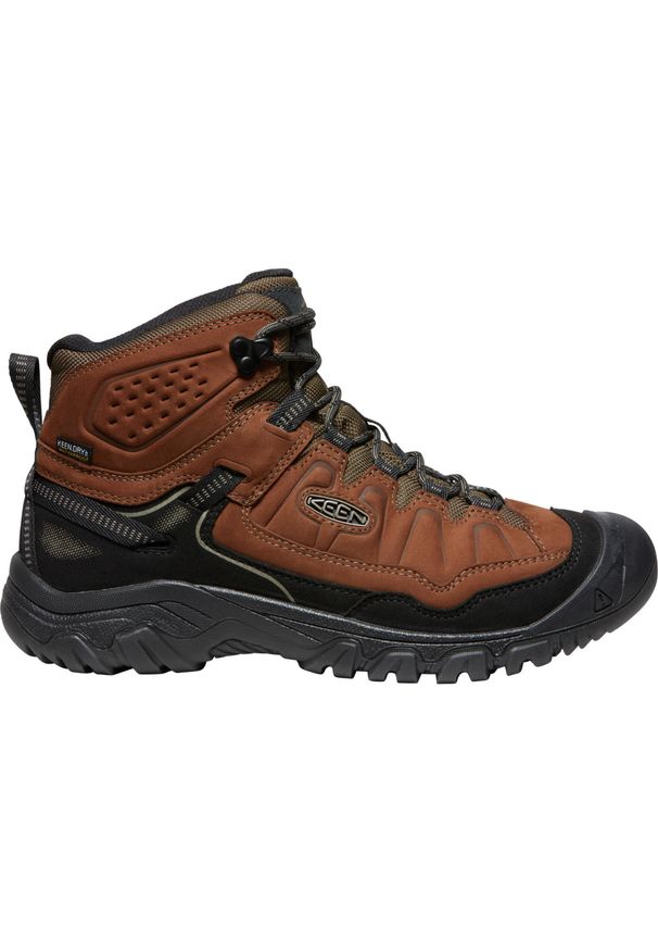 keen - Buty trekkingowe męskie Keen Targhee Iv Mid Wp. Wysokość cholewki: za kostkę. Zapięcie: sznurówki. Kolor: wielokolorowy, czarny, brązowy. Materiał: syntetyk, tkanina, materiał, skóra. Szerokość cholewki: normalna. Sport: turystyka piesza
