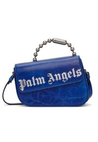 PALM ANGELS - Niebieska torebka z logo. Kolor: niebieski