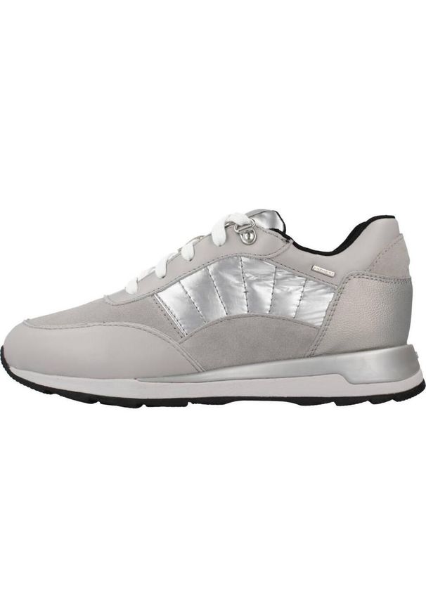 Geox - Kapcie GEOX D NEW ANEKO B ABX Srebrny. Kolor: szary. Materiał: tkanina, skóra