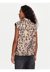 Adidas - adidas Kamizelka Animal Print 3-Stripes JV6957 Beżowy Loose Fit. Kolor: beżowy. Materiał: syntetyk. Wzór: nadruk #5