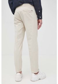 Hugo - HUGO spodnie męskie kolor beżowy proste. Okazja: na co dzień. Kolor: beżowy. Styl: casual