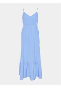Pieces Sukienka letnia Sade 17146543 Niebieski Wide Fit. Kolor: niebieski. Materiał: syntetyk. Sezon: lato