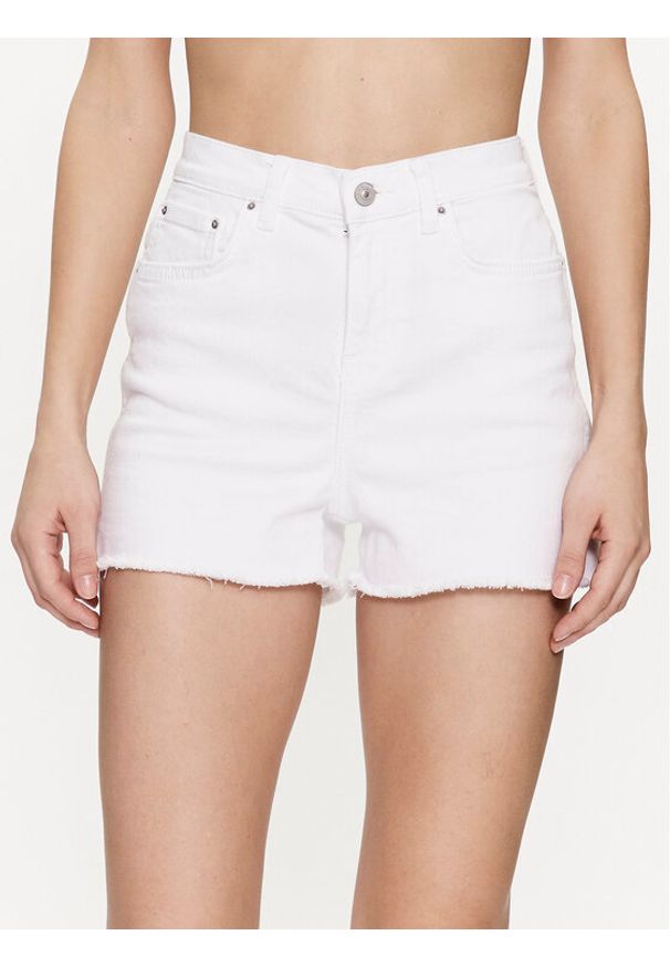 LTB Szorty jeansowe Layla 60589 14876 Biały Regular Fit. Kolor: biały. Materiał: bawełna