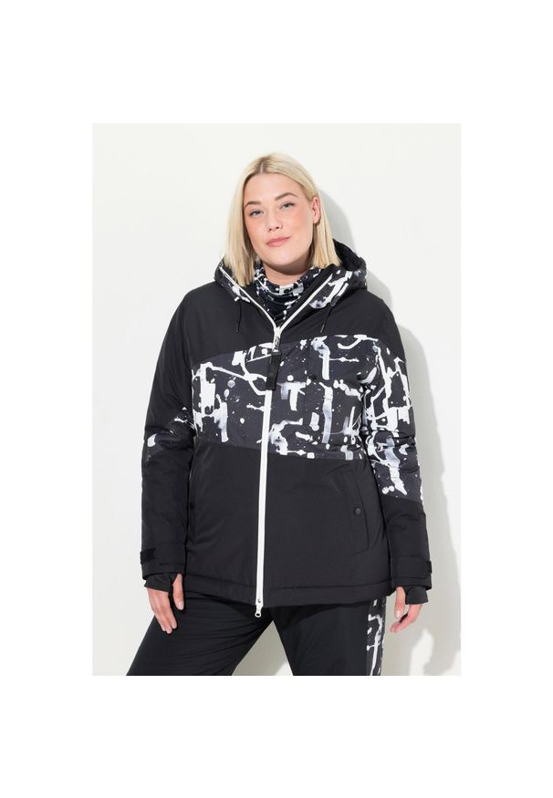 ULLA POPKEN - Damskie Kurtka sportowa HYPRAR wodoodporna kaptur. Kolekcja: plus size. Kolor: czarny. Materiał: poliester. Sport: turystyka piesza