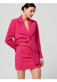 Sinsay - Spódnica mini z paskiem - różowy. Kolor: różowy. Materiał: materiał